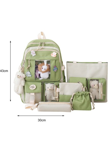 Yeşil Japon Lisesi Kız Sırt Çantası Okul Çantaları Genç Kızlar Için Çok Cepler Yeni Kawaii Sırt Çantası Kadın Harajuku Sevimli Mochila (Yurt Dışından)