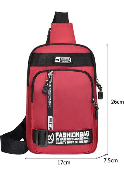 Kırmızı Erkek Su Geçirmez USB Oxford Crossbody Çanta Anti-Hırsızlık Omuz Tek Kollu Çanta Çok Fonksiyonlu Kısa Seyahat Messenger Göğüs Paketi Erkekler Için (Yurt Dışından)