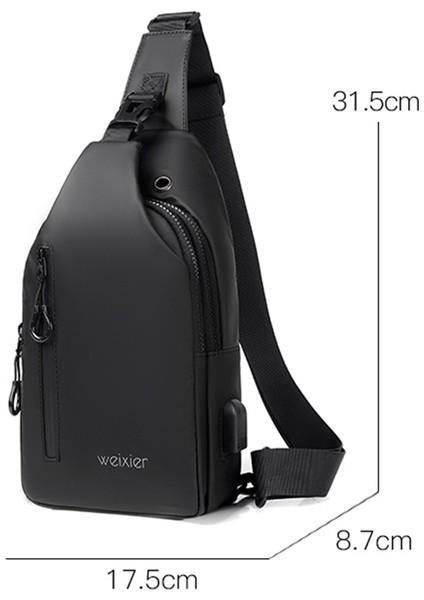 Siyah Erkek Su Geçirmez USB Oxford Crossbody Çanta Anti-Hırsızlık Omuz Tek Kollu Çanta Çok Fonksiyonlu Kısa Seyahat Messenger Göğüs Paketi Erkekler Için (Yurt Dışından)