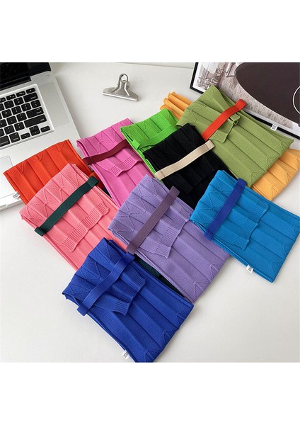 Rastgele Moda Örgü Küçük Crossbody Çanta Kadın Organ Pileli Mini Omuz Askılı Çanta Bayanlar Katlanabilir Uzun Sapanlar Telefon Çanta (Yurt Dışından)