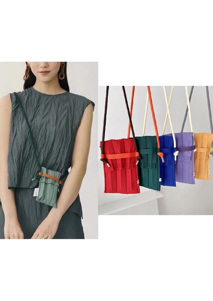 Rastgele Moda Örgü Küçük Crossbody Çanta Kadın Organ Pileli Mini Omuz Askılı Çanta Bayanlar Katlanabilir Uzun Sapanlar Telefon Çanta (Yurt Dışından) fiyatları