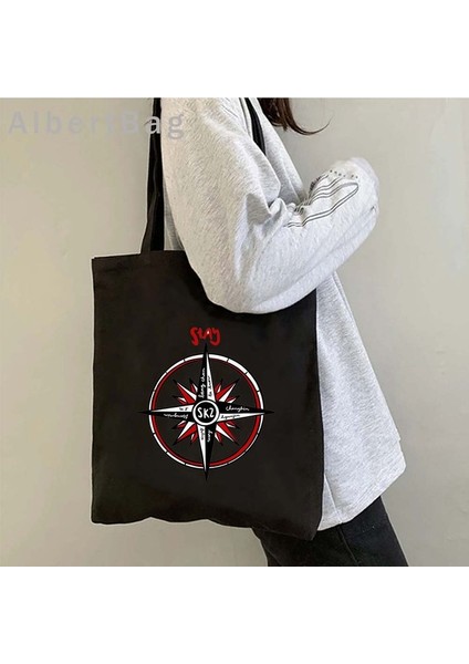 B 527 35 cm x 40 cm Ateez Kore Seul Tarzı Kpop Harajuku Moda Kaçak Çocuklar Alışveriş Bez Çantalar Parmak Kalp Kanvas Alışveriş Büyük Omuz Çantaları (Yurt Dışından)