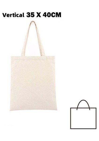 BEJ-35X40CM Büyük Kapasiteli Kanvas Omuz Çantası Katlanır Çevre Dostu Pamuk Bez Çantalar Yeniden Kullanılabilir Diy Omuz Çantası Bakkal Çantası Bej Beyaz (Yurt Dışından)