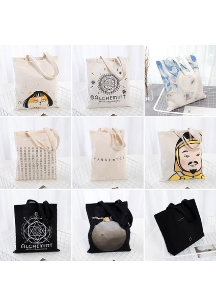 BEJ-35X40CM Büyük Kapasiteli Kanvas Omuz Çantası Katlanır Çevre Dostu Pamuk Bez Çantalar Yeniden Kullanılabilir Diy Omuz Çantası Bakkal Çantası Bej Beyaz (Yurt Dışından) indirimleri