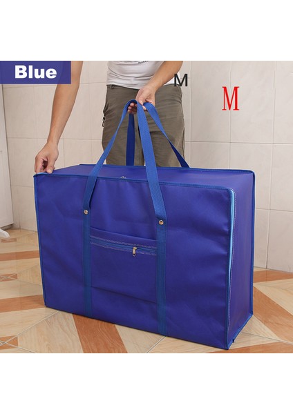 Mavi M Yeni Taşınabilir Kalınlaşma Seyahat Çantası Büyük Kapasiteli Giysi Saklama Torbaları Katlanabilir Toz Geçirmez Giyim Bagaj Çantası Büyük Hareketli Çantalar (Yurt Dışından)