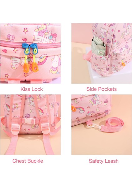 02-L Anti-Kayıp Yok Gerek Yok Özel Kişiselleştirilmiş Nakış Nicorn Çocuk Sırt Çantası Hafif Nefes Alabilir Sevimli Küçük Sırt Çantası Gökkuşağı Tasmalı Kızlar Için Özel Ad (Yurt Dışından) indirimleri