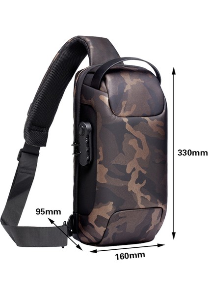 Çok Renkli Erkek Su Geçirmez USB Oxford Crossbody Çanta Anti-Hırsızlık Omuz Tek Kollu Çanta Çok Fonksiyonlu Kısa Seyahat Messenger Göğüs Paketi Erkekler Için (Yurt Dışından)