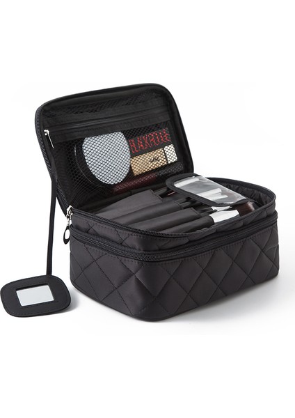 Gül Kırmızı M Yüksek Kapasiteli Kozmetik Çantası Kadın Su Geçirmez Çift Katmanlı Seyahat Organizatör Makyaj Çantası Makyaj Çantası Çok Fonksiyonlu Güzellik Durumda (Yurt Dışından) fiyatları