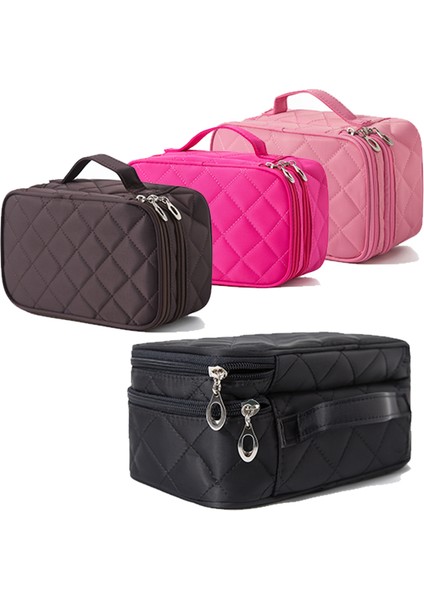 Gül Kırmızı M Yüksek Kapasiteli Kozmetik Çantası Kadın Su Geçirmez Çift Katmanlı Seyahat Organizatör Makyaj Çantası Makyaj Çantası Çok Fonksiyonlu Güzellik Durumda (Yurt Dışından) fırsatları