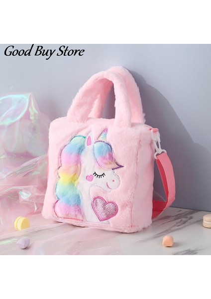 Pk Kış Peluş Omuz Tote Renkli Hayvan Tote Çocuk Çanta Kız Kemerler Çanta Karikatür Çocuk Unicorn Parti Crossbody Çanta (Yurt Dışından) fiyatları