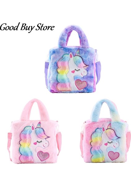 Pk Kış Peluş Omuz Tote Renkli Hayvan Tote Çocuk Çanta Kız Kemerler Çanta Karikatür Çocuk Unicorn Parti Crossbody Çanta (Yurt Dışından) indirimleri
