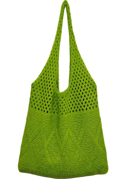 Bej Tasarımcı Örme Çanta Kadın Büyük Kapasiteli Tote Kadın Omuz Çantası Yaz Plaj Çantası Çantalar Rahat Içi Boş Dokuma Alışveriş (Yurt Dışından) modelleri