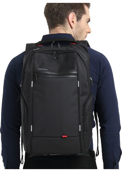 Siyah Model A 17.3 Inç Kingsons Erkekler 15.6/17.3 Inç Dizüstü Bilgisayar Iş Sırt Çantası Erkek Anti-Hırsızlık Seyahat Çantası USB Şarj Gençler Için Su Geçirmez Sırt Çantaları (Yurt Dışından) fırsatları