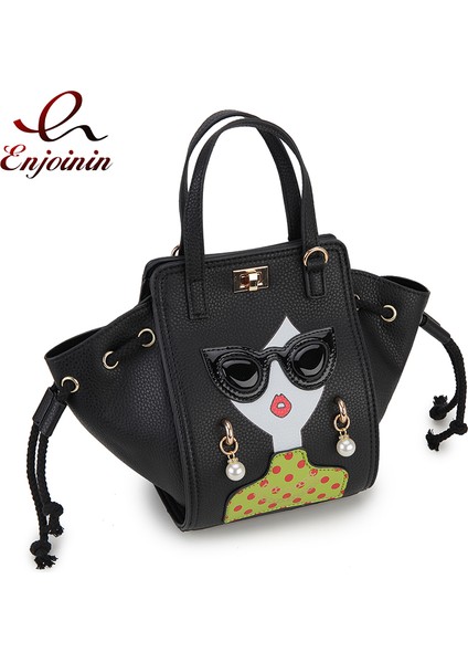 Kayısı Kız 15X13X20 cm Funky Lady Yüz Çantalar ve Kadınlar Için Çanta Karikatür Desen Kadın Omuz Çantası Üst Kolu Satchel Parti Debriyaj Crossbody Çanta (Yurt Dışından) fırsatları