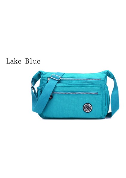 Göl Mavi Kadın Postacı Çantası Mini Bayanlar Naylon Çanta Omuz Çantası Kadınlar Için Tote Çanta Bolsas Feminina Crossbody Çanta (Yurt Dışından)