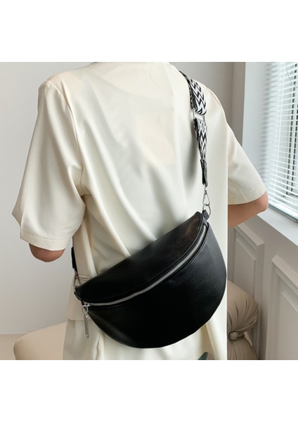 Kadınlar Için Derin Mavi Muz Çantası Göğüs Çantası 2024 Büyük Kapasiteli Seyahat Crossbody Kadın Yarım Ay Bel Çantası Bayanlar Günlük Sokak Fanny Paketleri (Yurt Dışından) modelleri