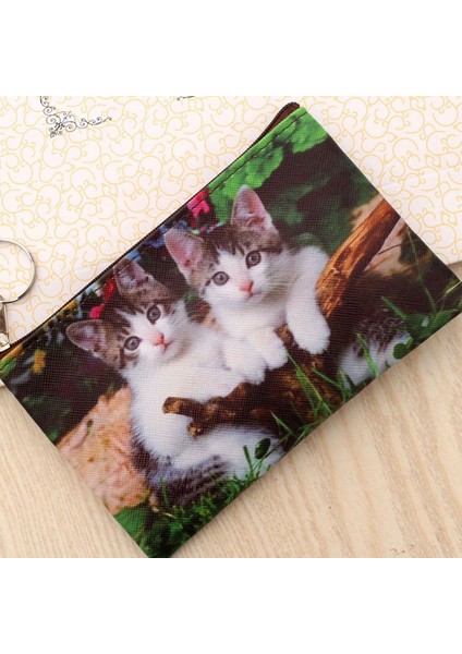 A2 Yeni Sevimli Kedi Bozuk Para Cüzdanı Çocuklar Debriyaj Cüzdan Kadın Mini Cüzdan Kart Fermuarlı Çizimli Çanta Tutucu Trafik Kadın Moda Çanta (Yurt Dışından) modelleri