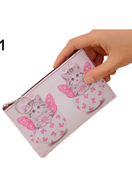 A2 Yeni Sevimli Kedi Bozuk Para Cüzdanı Çocuklar Debriyaj Cüzdan Kadın Mini Cüzdan Kart Fermuarlı Çizimli Çanta Tutucu Trafik Kadın Moda Çanta (Yurt Dışından) indirimleri