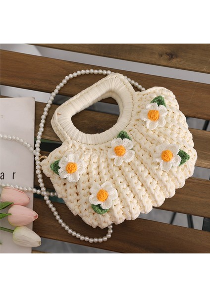 Yeşil Küçük Pamuk Ipliği Tığ Çanta Kadın Yaz Moda El Dokuma Tasarım Çanta Bayanlar Puf Çiçek Plaj Kabuk Çanta (Yurt Dışından) fiyatları