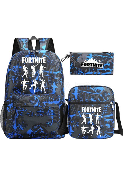 25 3 Adet Set Fortnite Erkek Gençler Için Okul Çantaları Öğrenci Sırt Çantası Kadın Naylon Yumuşak Fortnite Sırt Çantası Genç Rahat Schoolbag 3 Adet (Yurt Dışından)