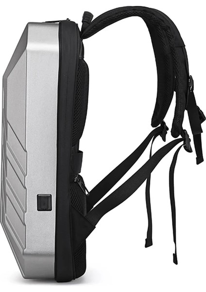 Karbon Fiber 17 Inç Çok Fonksiyonlu Erkekler Için Iş Sırt Çantası Pc Sert Kabuk Laptop Çantası Akıllı Serin LED Erkekler USB Şarj Anti-Hırsızlık Su Geçirmez Sırt Çantası (Yurt Dışından)