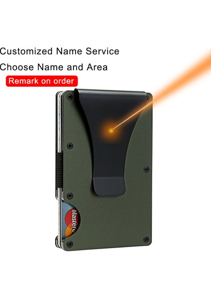 Yeşil B (Özelleştirilmiş) Dienqi Karbon Fiber Kart Tutucu Mini Ince Cüzdan Erkek Alüminyum Metal Rfid Sihirli Cüzdan Küçük Ince Erkek Çantalar Para Çantası Vallet (Yurt Dışından)