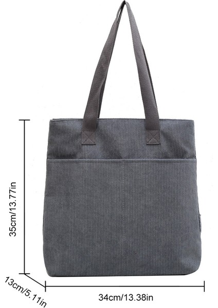 Gri Kadife Çanta Kadınlar Için Omuz Çantaları Basit Kadın Yumuşak Çevre Depolama Yeniden Kullanılabilir Kızlar Büyük Alışveriş Çantası Tote (Yurt Dışından)