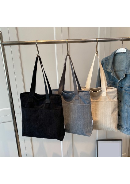 Gri Kadife Çanta Kadınlar Için Omuz Çantaları Basit Kadın Yumuşak Çevre Depolama Yeniden Kullanılabilir Kızlar Büyük Alışveriş Çantası Tote (Yurt Dışından) indirimleri