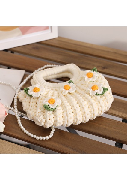 Yeşil Küçük Pamuk Ipliği Tığ Çanta Kadın Yaz Moda El Dokuma Tasarım Çanta Bayanlar Puf Çiçek Plaj Kabuk Çanta (Yurt Dışından) indirimleri