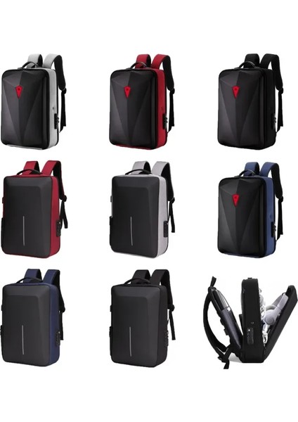 8001-MAVI Eva Sert Kabuk Iş Erkek Sırt Çantası Hırsızlık Akıllı Laptop Çantası Erkekler Okul Çantaları Sırt Çantası Iş Seyahat Sırt Çantası Mochila Hombre (Yurt Dışından)