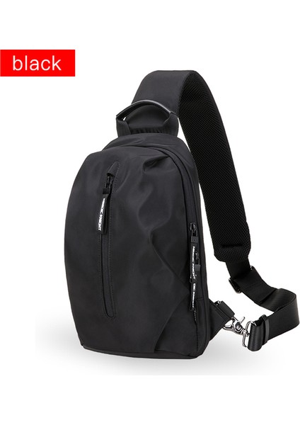 Siyah Hk Yeni Erkek Göğüs Çantası 9.7 "ıpad Kısa Seyahat Messenger Çanta Su Geçirmez Crossbody Paketi Moda Tek Çanta Erkekler (Yurt Dışından)