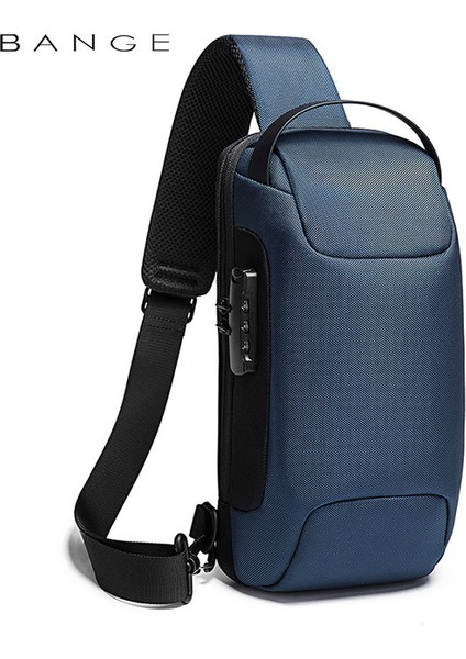 Mavi Bange Erkek Su Geçirmez USB Oxford Crossbody Çanta Anti-Hırsızlık Omuz Tekli Çanta Çok Fonksiyonlu Seyahat Messenger Göğüs Paketi Erkek (Yurt Dışından)