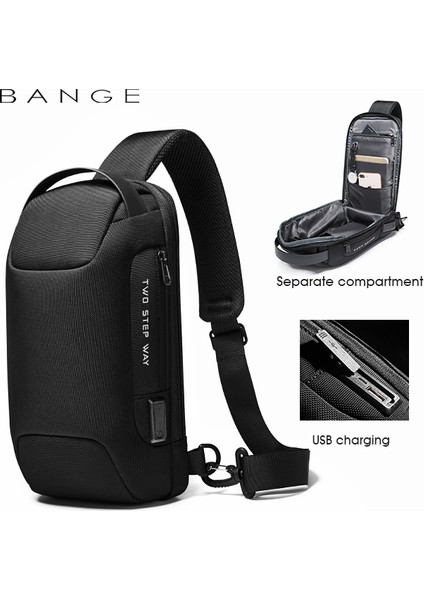 Mavi Bange Erkek Su Geçirmez USB Oxford Crossbody Çanta Anti-Hırsızlık Omuz Tekli Çanta Çok Fonksiyonlu Seyahat Messenger Göğüs Paketi Erkek (Yurt Dışından) fiyatları