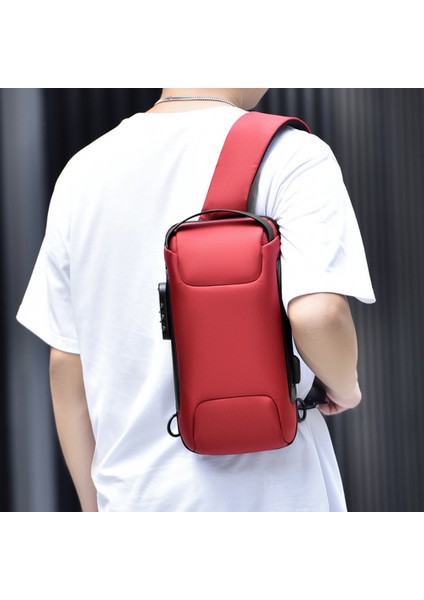 Mavi Erkek Çok Fonksiyonlu Anti-Hırsızlık USB Omuz Çantası Erkek Çanta Omuz Crossbody Seyahat Sling Göğüs Çanta Paketi Messenger Paketi Erkek (Yurt Dışından) fırsatları