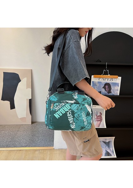 Gök Mavisi Moda Çiçek Desenli Kadın Haberci Çantası Yüksek Kaliteli Dayanıklı Naylon Omuz Çantası Çiçek Desenli Çok Cepler Kadın Çanta (Yurt Dışından) modelleri