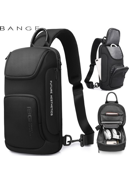 Ab 7565 Gri Bir Boyut Bange Büyük Kapasiteli Erkek Messenger Çanta Ultra Hafif ve Taşınabilir Çok Cepli Su Geçirmez Sırt Çantası Seyahat Göğüs Çantası 9.7" Ipad Için (Yurt Dışından) fırsatları