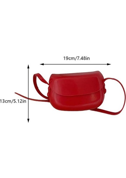 Kırmızı Pu Trendy Bayanlar Satchel Çanta Ayarlanabilir Omuz Askısı Kadın Sling Çanta Düz Renk Klasik Crossbody Çanta Moda Askılı Çanta (Yurt Dışından)