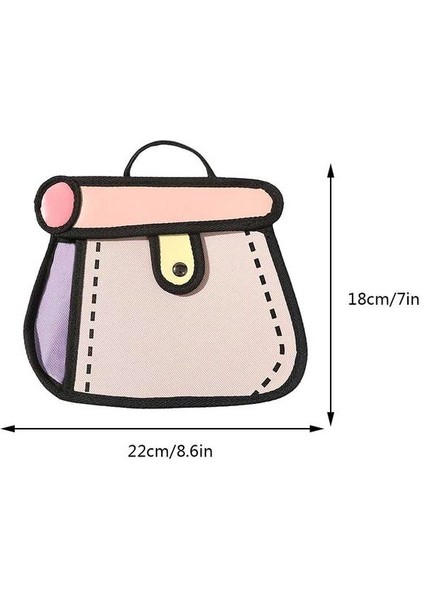 Pembe 3D Stil Patchwork Sling Çanta 2023 Karikatür Animasyon 2d Çizim Satchel Moda Küçük Kek Crossbody Çanta Rahat Omuz Çantaları (Yurt Dışından)