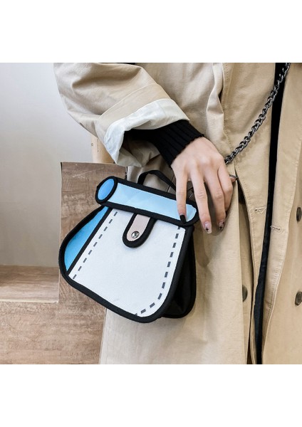 Pembe 3D Stil Patchwork Sling Çanta 2023 Karikatür Animasyon 2d Çizim Satchel Moda Küçük Kek Crossbody Çanta Rahat Omuz Çantaları (Yurt Dışından) fırsatları