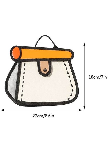 Turuncu 2023 Yeni Karikatür Animasyon 2d Çizim Crossbody Çanta 3D Stil Patchwork Sling Çanta Moda Küçük Kek Omuz Çantaları Rahat Satchel (Yurt Dışından)