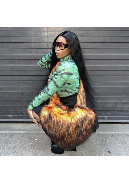 Küçük Yeşil Taklit Kürk Omuz Çantası Kalp Şeklinde Kabarık Peluş Crossbody Çanta Kadınlar Için Büyük Boy Bez Çantalar Lady Shopper Vintage Gotik Çantalar (Yurt Dışından) fırsatları