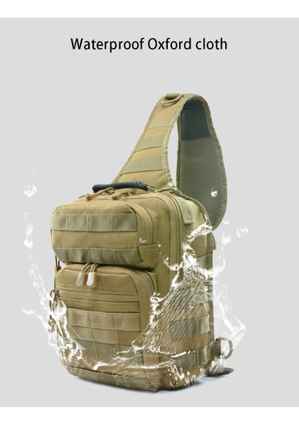 Siyah 20L Büyük Askeri Sling Sırt Çantaları Edc Taktik Omuz Çantası Ordu Molle Göğüs Paketi Su Geçirmez Açık Kamp Trekking Sırt Çantası (Yurt Dışından)