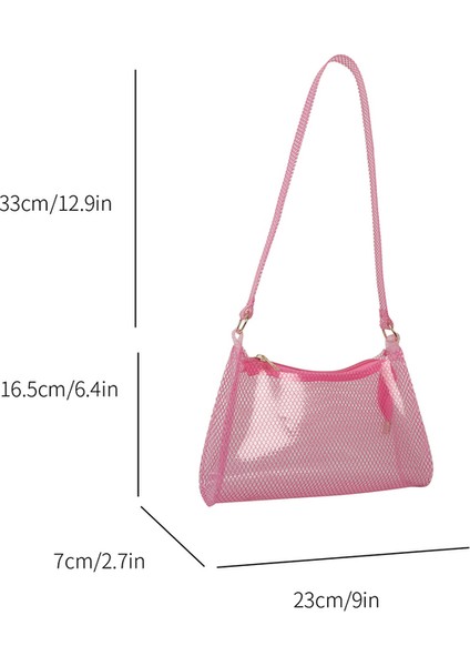 Pembe Pvc Moda Koltuk Altı Çanta Basit Keçe Üst Saplı Çanta Hafta Sonu Tatili Için Su Geçirmez Taşınabilir Zarif Timsah Omuz Çantası (Yurt Dışından)