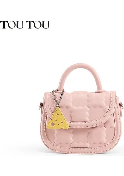 Pembe 18.5X14X6CM Toutou Sevimli ve Kullanışlı Bisküvi Tasarım Çanta Kadınlar Için Omuz Çantası Crossbody Çanta Günlük Kullanım ve Işe Gidiş Çanta (Yurt Dışından)