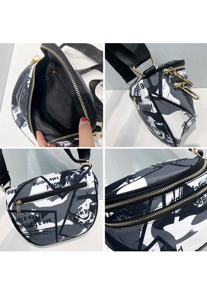 Turuncu Camo Trendy Serin Eyer Çantası Yeni Naylon Vintage Göğüs Çantası Kadın Moda Kamuflaj Rahat Omuz Crossbody Çanta (Yurt Dışından) modelleri