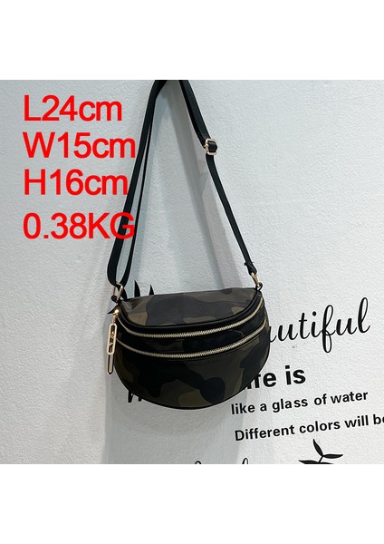 Turuncu Camo Trendy Serin Eyer Çantası Yeni Naylon Vintage Göğüs Çantası Kadın Moda Kamuflaj Rahat Omuz Crossbody Çanta (Yurt Dışından) fırsatları