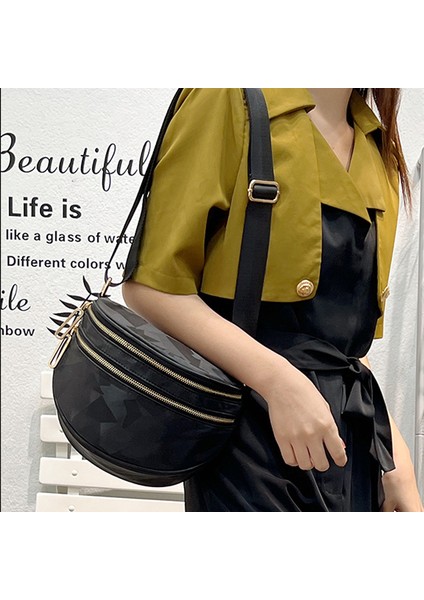 Turuncu Camo Trendy Serin Eyer Çantası Yeni Naylon Vintage Göğüs Çantası Kadın Moda Kamuflaj Rahat Omuz Crossbody Çanta (Yurt Dışından) indirimleri