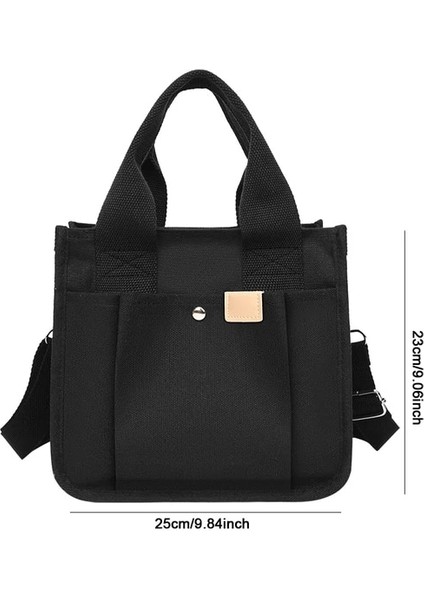 Siyah Tavuskuşu Nakış Çanta Kanvas Üst Kolu Büyük Kapasiteli Zarif Zarif Çanta Alışveriş Kadın Crossbody Çanta (Yurt Dışından)