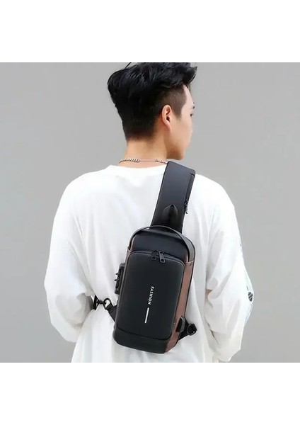 1818 Gri Erkekler Anti Hırsızlık Göğüs Çantası Omuz Çantaları USB Şarj Crossbody Paketi Okul Kısa Seyahat Haberciler Çanta Erkek Oxford Sling Paketi (Yurt Dışından) modelleri