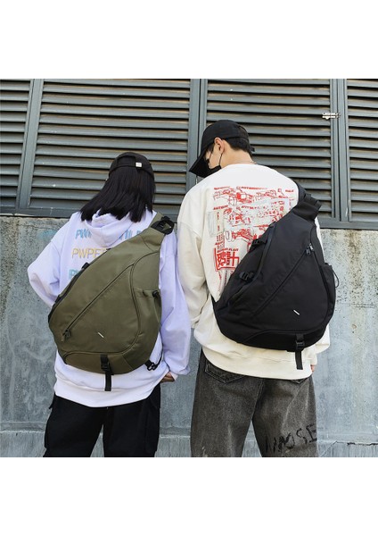 Yeşil Erkek Askılı Çanta Kadın Naylon Su Geçirmez Büyük Kapasiteli Hip-Hoptrave Göğüs Çantası Çift Moda Rahat Tatil Omuz Bolsa (Yurt Dışından) indirimleri